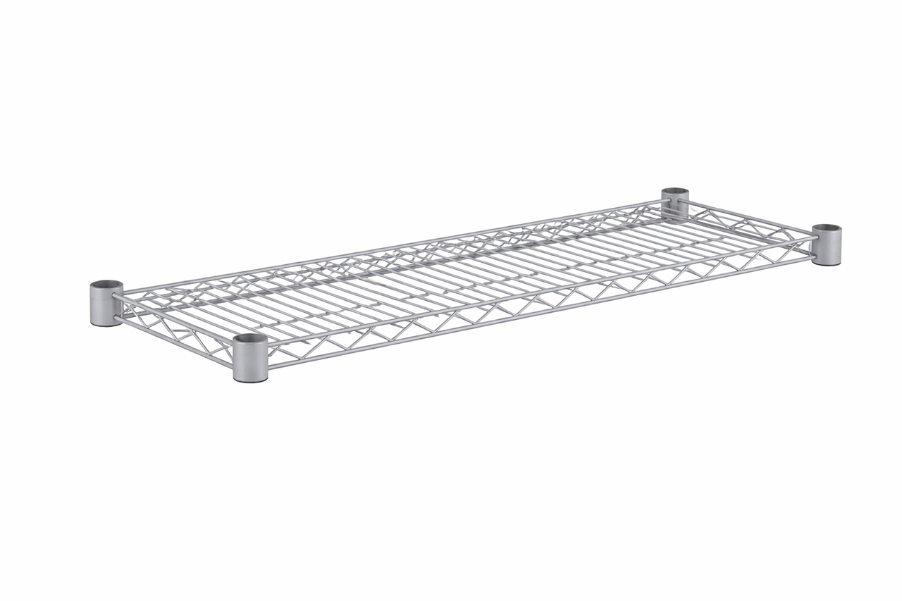 Gray wire shelf