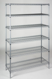 6-tier gray wire shelving unit 72W x 30D inches