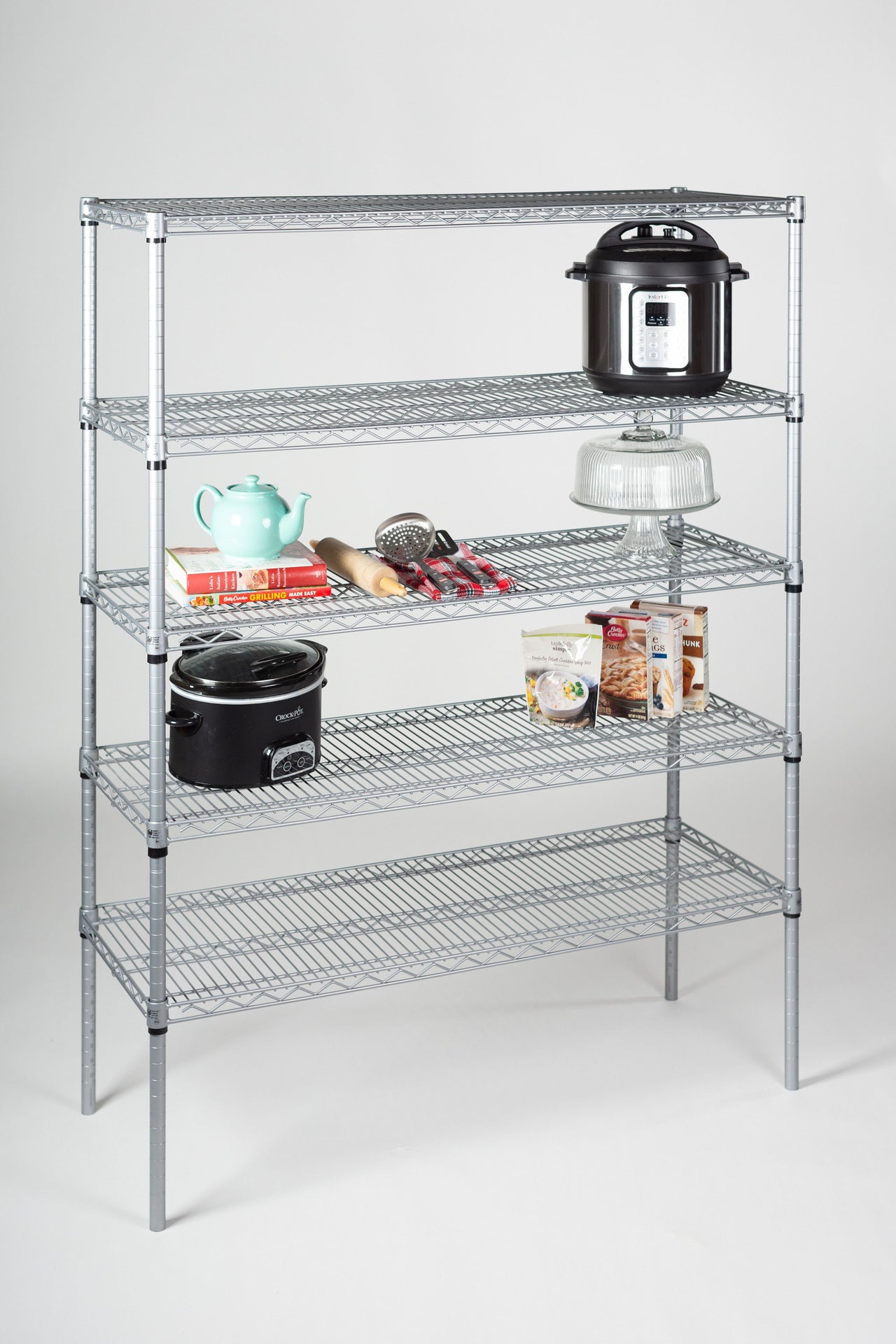 5-tier gray wire shelving unit 72W x 24D inches - view 4