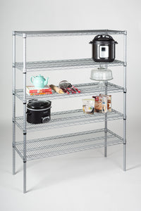 5-tier gray wire shelving unit 72W x 24D inches - view 4