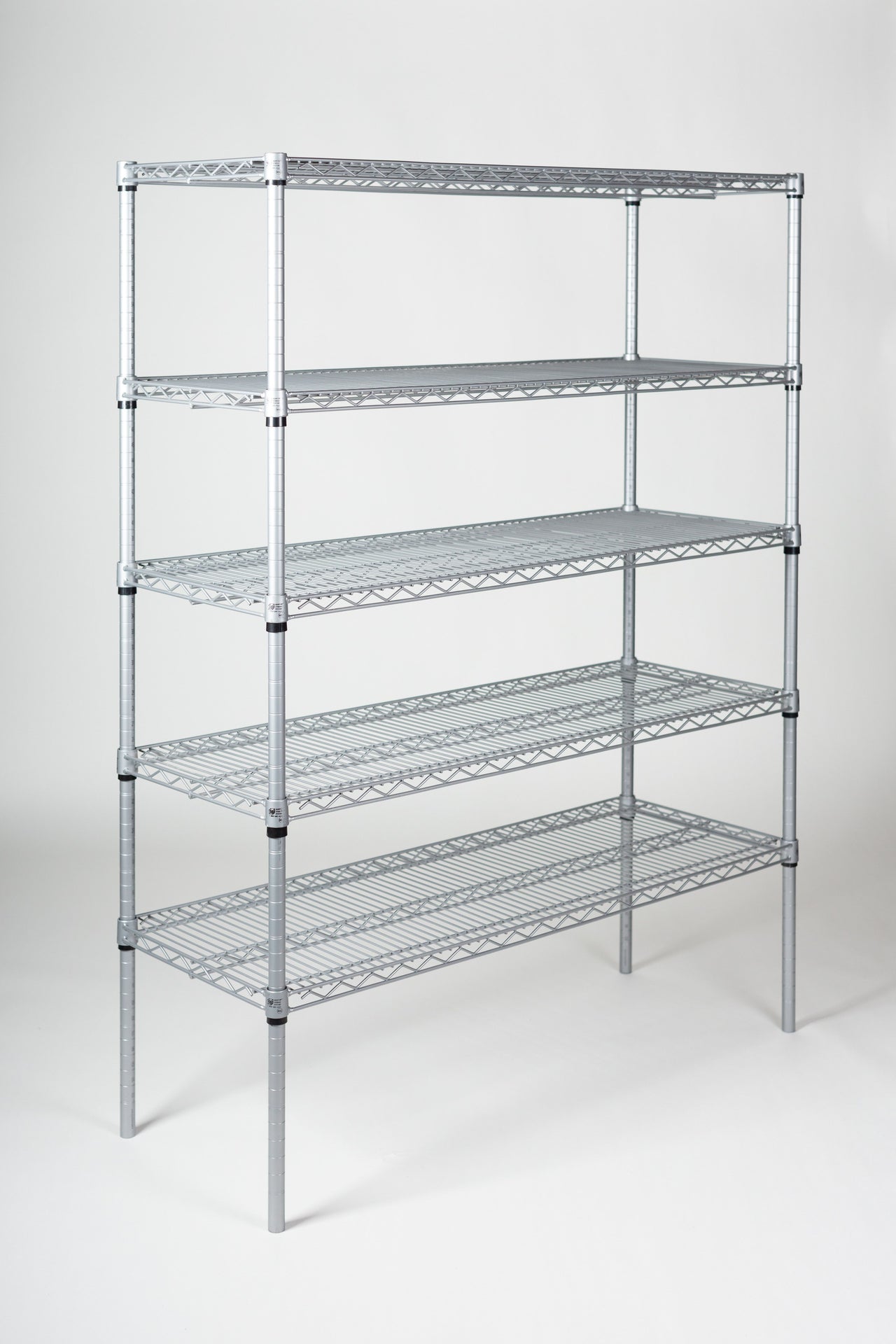 5-tier gray wire shelving unit 60W x 36D inches