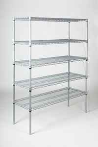 5-tier gray wire shelving unit 60W x 36D inches
