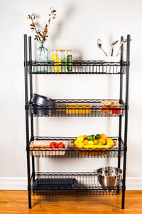 5-tier black wire shelving unit 24W x 14D x 54H inches - view 3