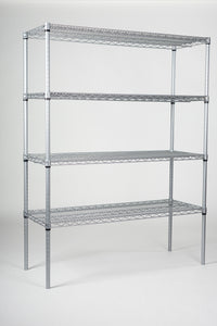 4-tier gray wire shelving unit 60W x 30D inches