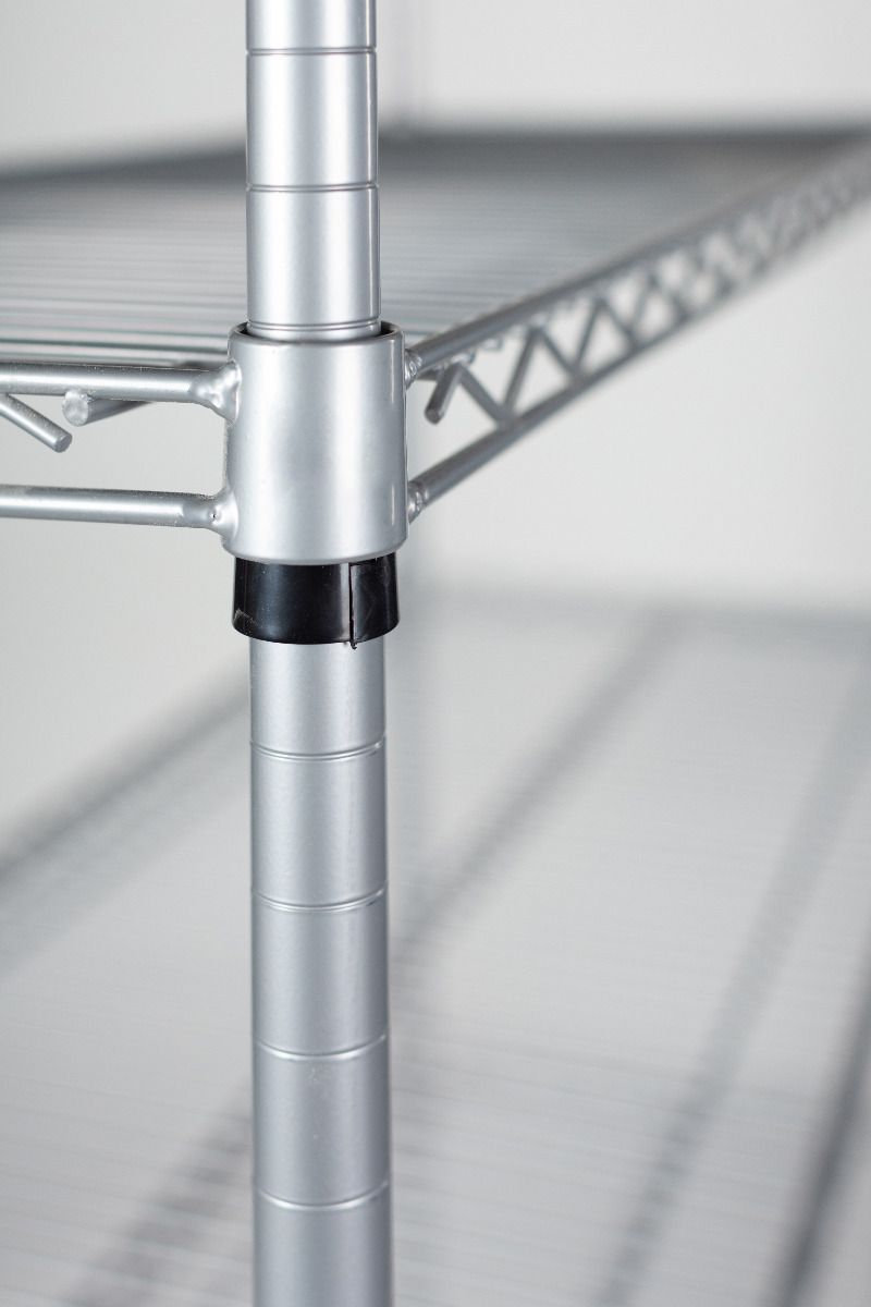 5-tier gray mobile wire shelf truck 30W x 14D inches - view 3