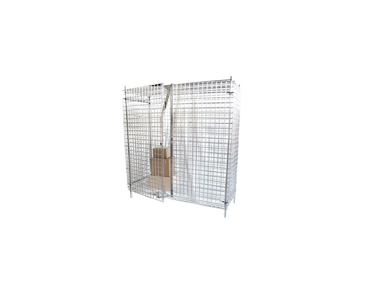 chrome stationary wire security cage 36W x 21D inches