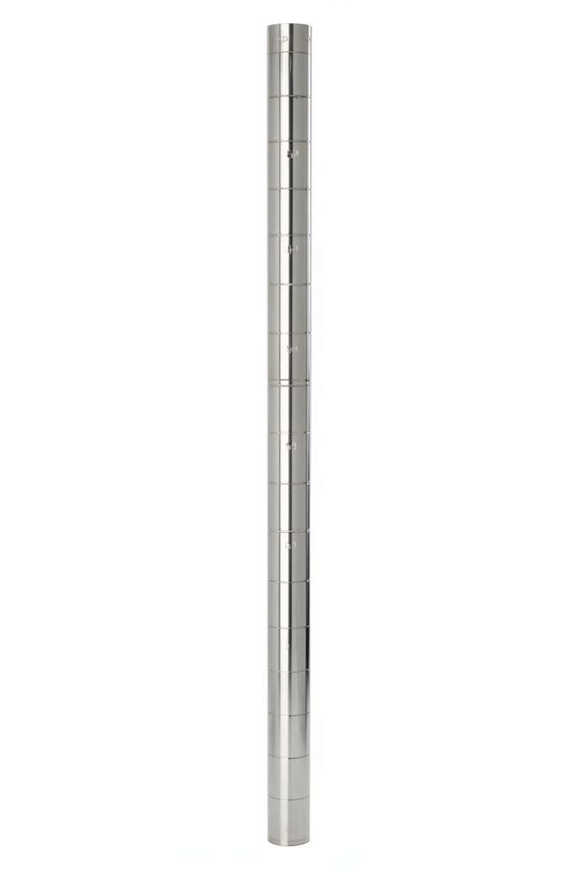 Stainless steel pole with uniform grooves